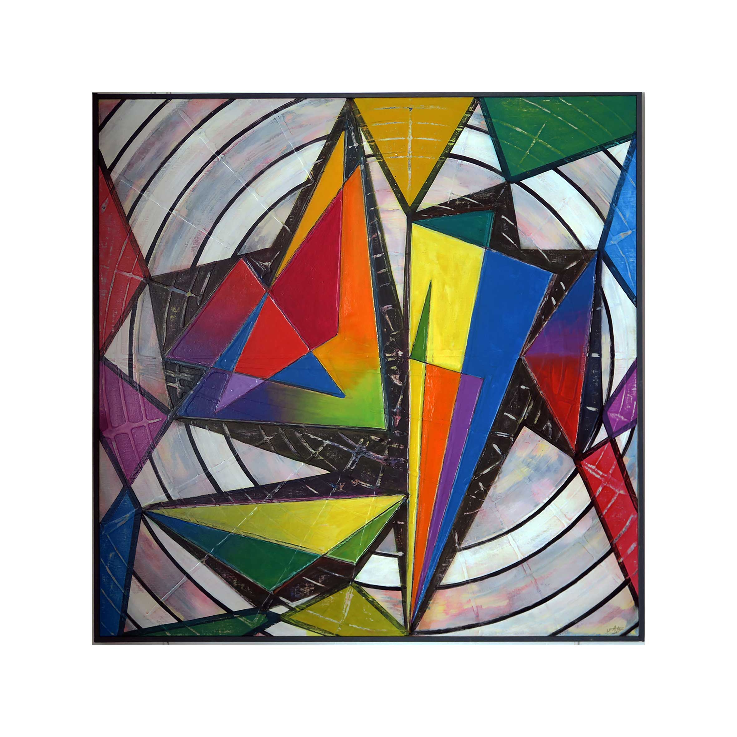 0V2 Fis dur 7eme accord technique mixte sur toile 100 x 100 2017