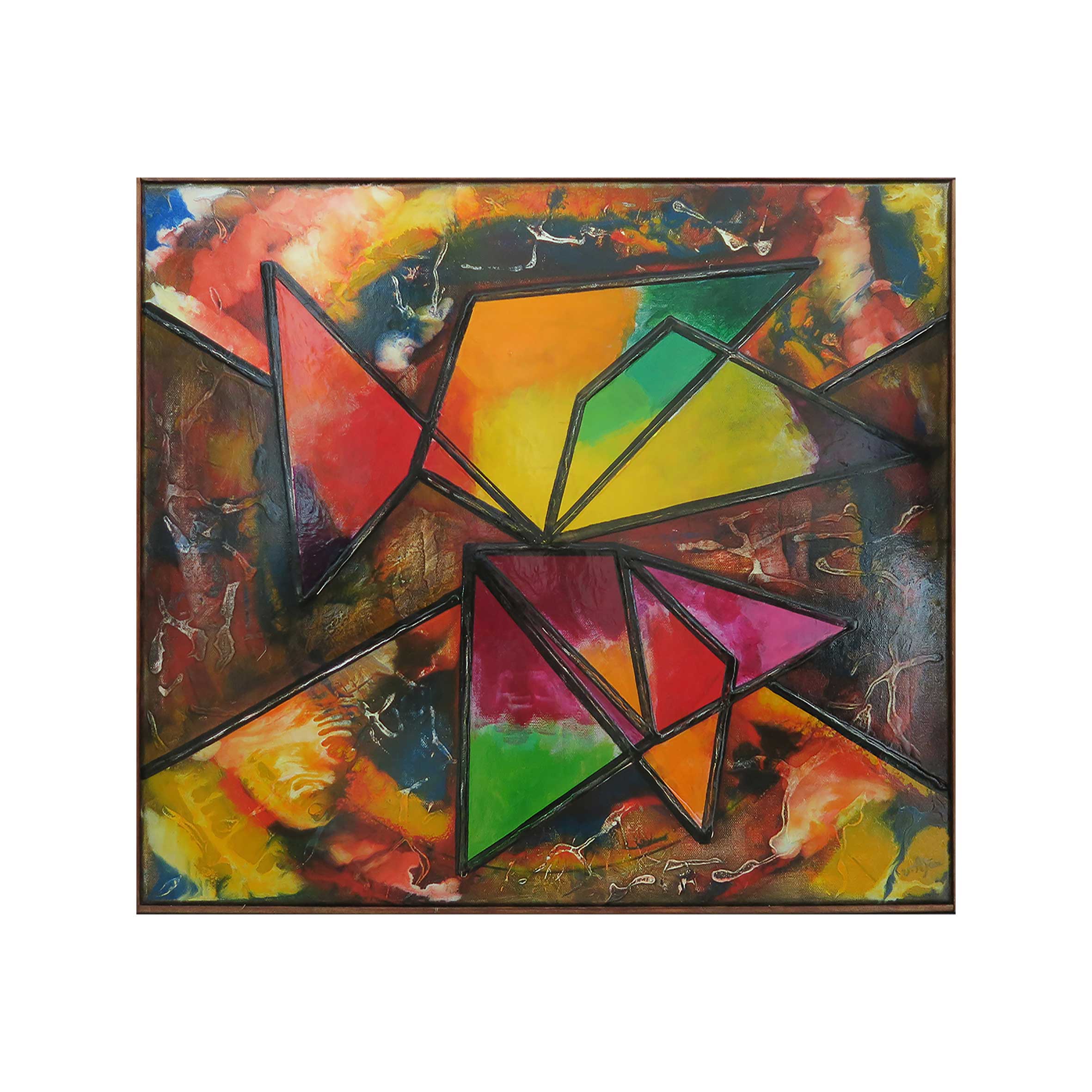 0V6 C dur 7ème accord technique mixte sur toile 60 x 70 2014
